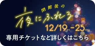 7日間限定 閉館後の夜にふれる 12/19 - 12/25 専用チケットなど詳しくはこちら