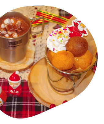 プチシュー&ホットココア