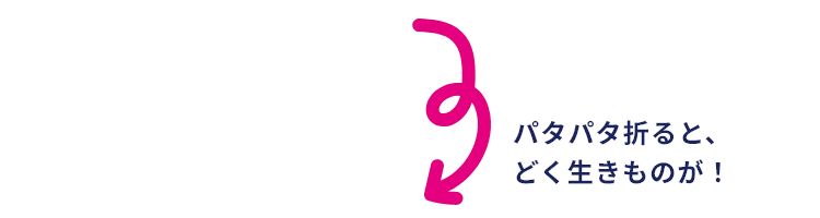 パタパタ折ると、どく生きものが！